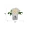 Flora Bunda® 9" Cream White Tall Silk Peony Arrangement In Glass Pot